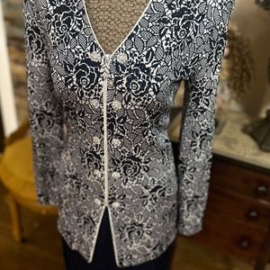 St. John evening skirt suit sz 6 navy